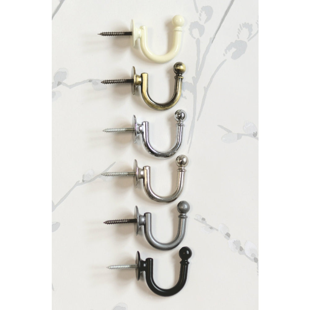 Laura Ashley Ball Metal Curtain Tieback Hooks (Pair) - Antique Brass