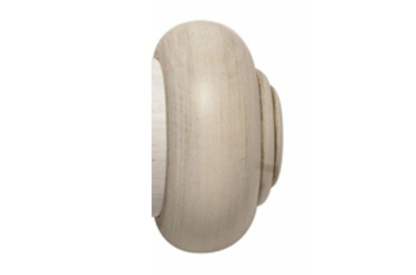 Hallis Modern Country Button 45mm Wooden Curtain Pole Finial - Brushed Ivory