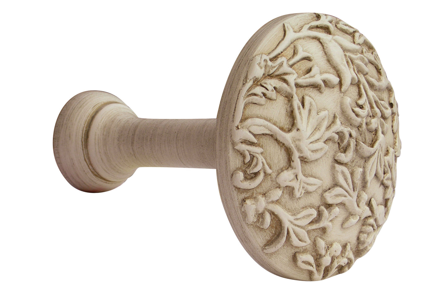 Hallis Modern Country Wooden Curtain Floral Holdback - Brushed Cream