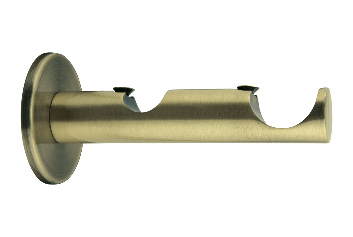 Hallis Neo 19/28mm Double Metal Curtain Pole Bracket - Spun Brass