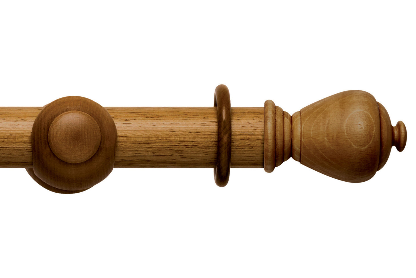 Hallis Modern Country Sugar Pot 45mm Wooden Curtain Pole - Light Oak