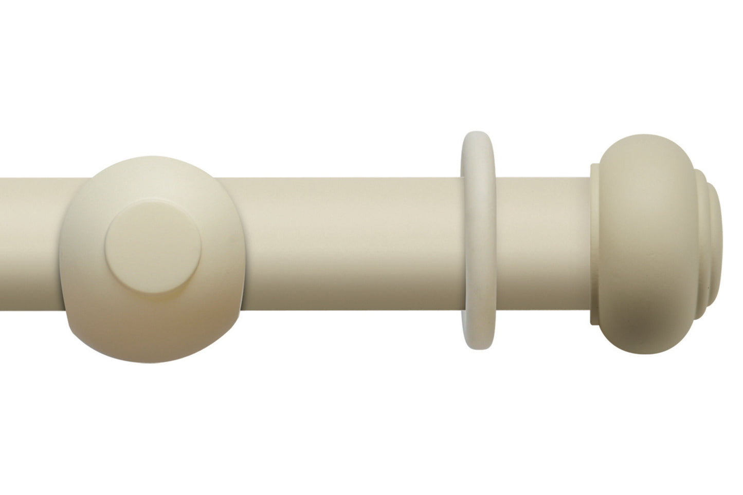 Hallis Modern Country Button 45mm Wooden Curtain Pole - Pearl