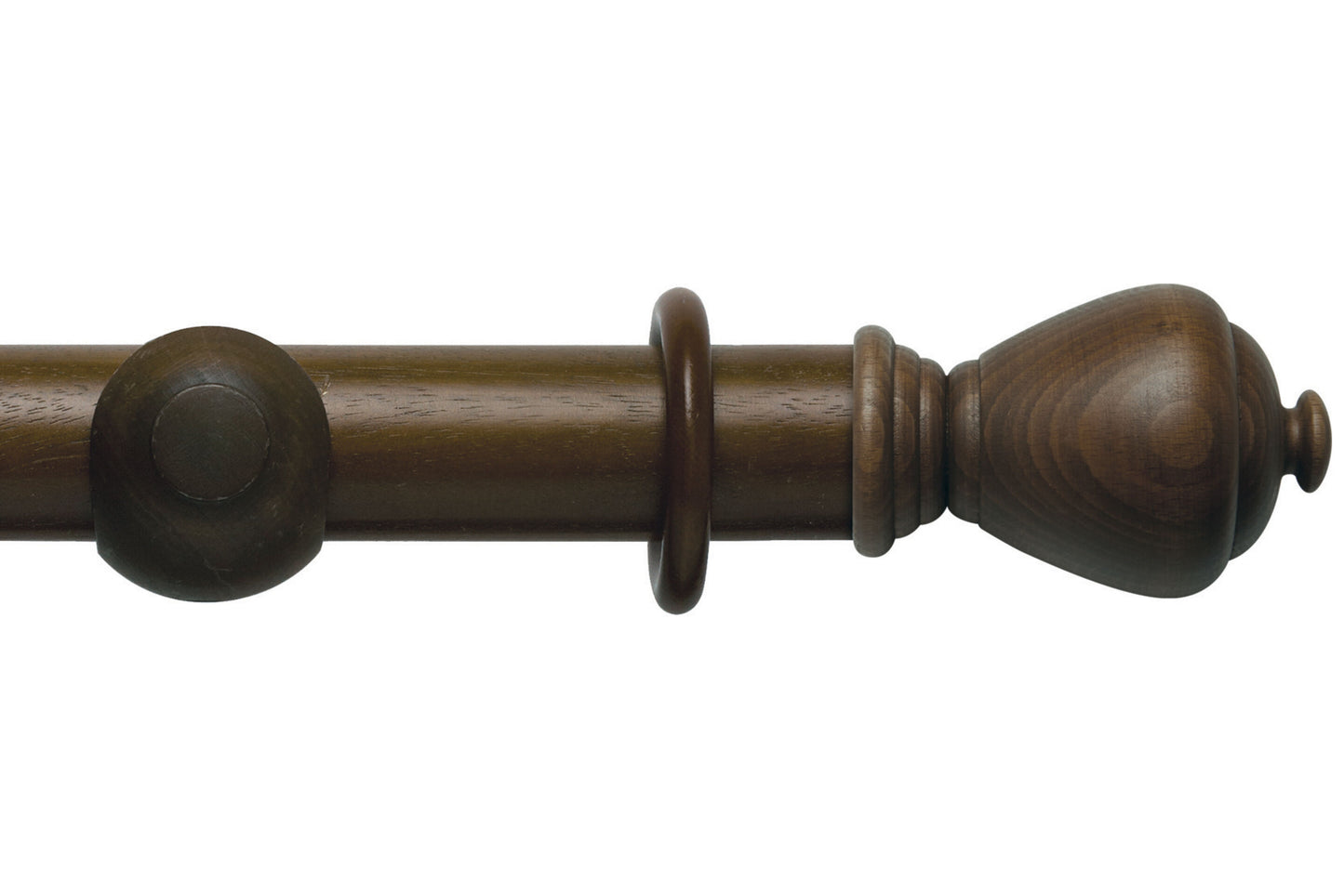 Hallis Modern Country Sugar Pot 55mm Wooden Curtain Pole - Dark Oak