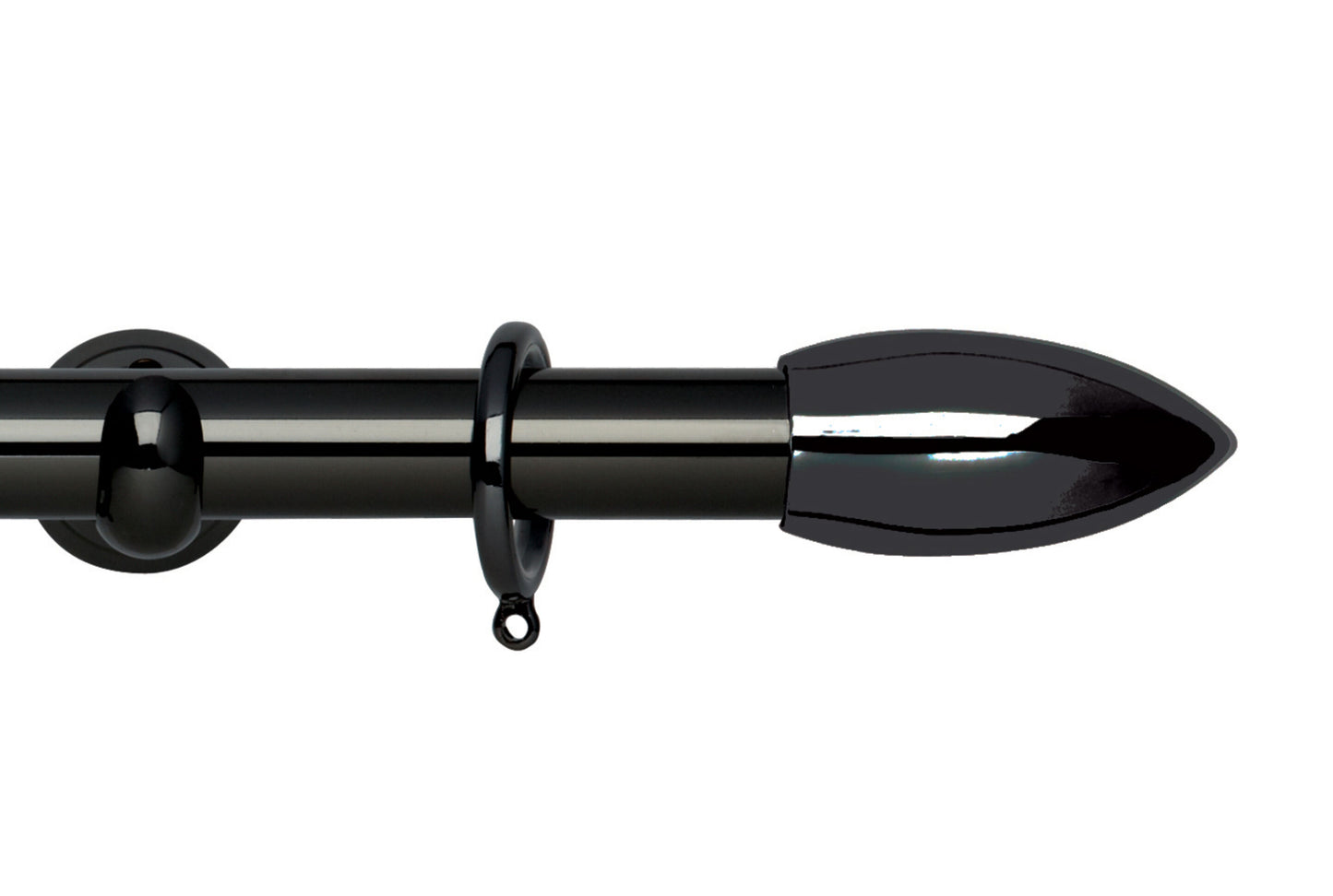 Hallis Neo Bullet 28mm Metal Curtain Pole (Cup Brackets) - Black Nickel