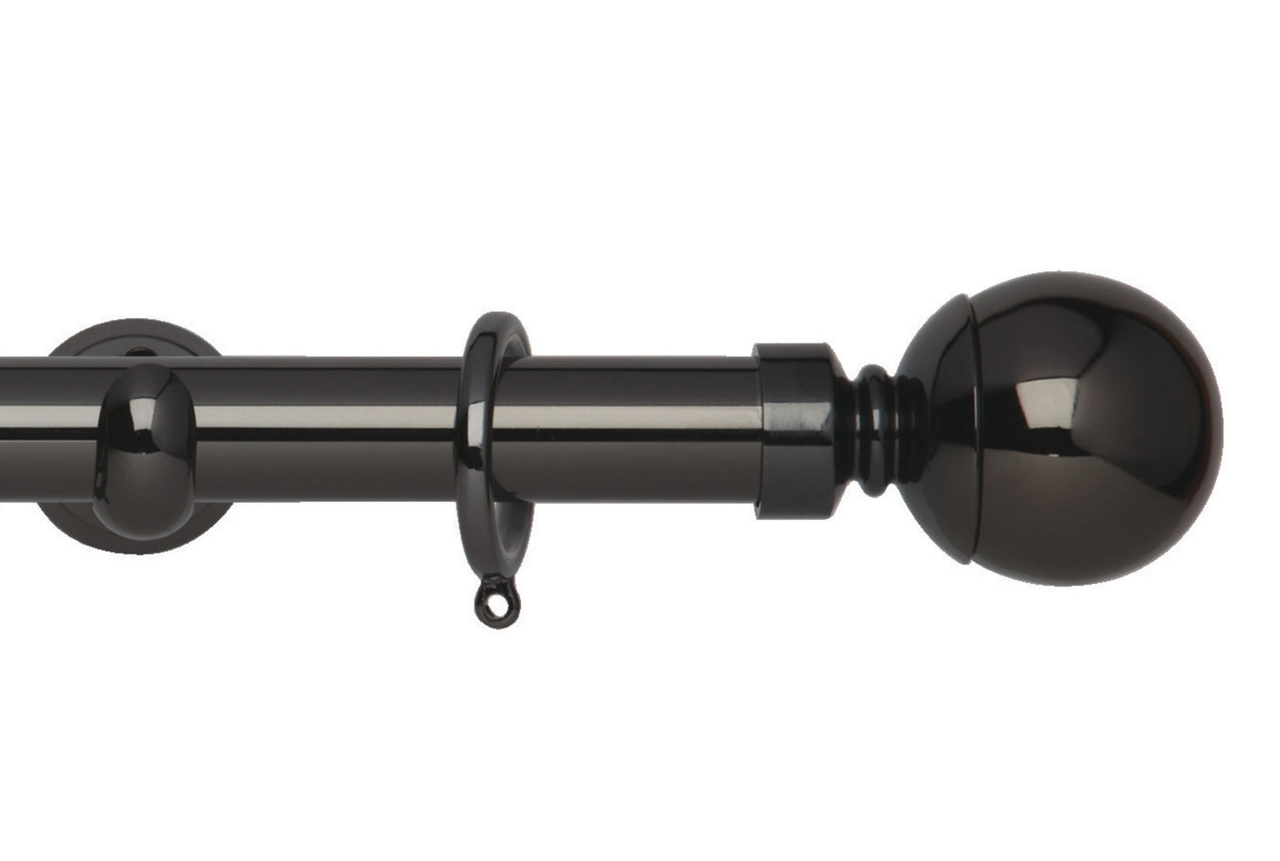 Hallis Neo Ball 28mm Metal Curtain Pole (Cup Brackets) - Black Nickel