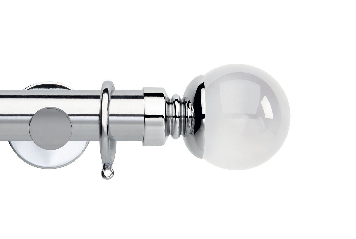 Hallis Neo Premium Clear Plain Ball 35mm Metal Curtain Pole - Chrome