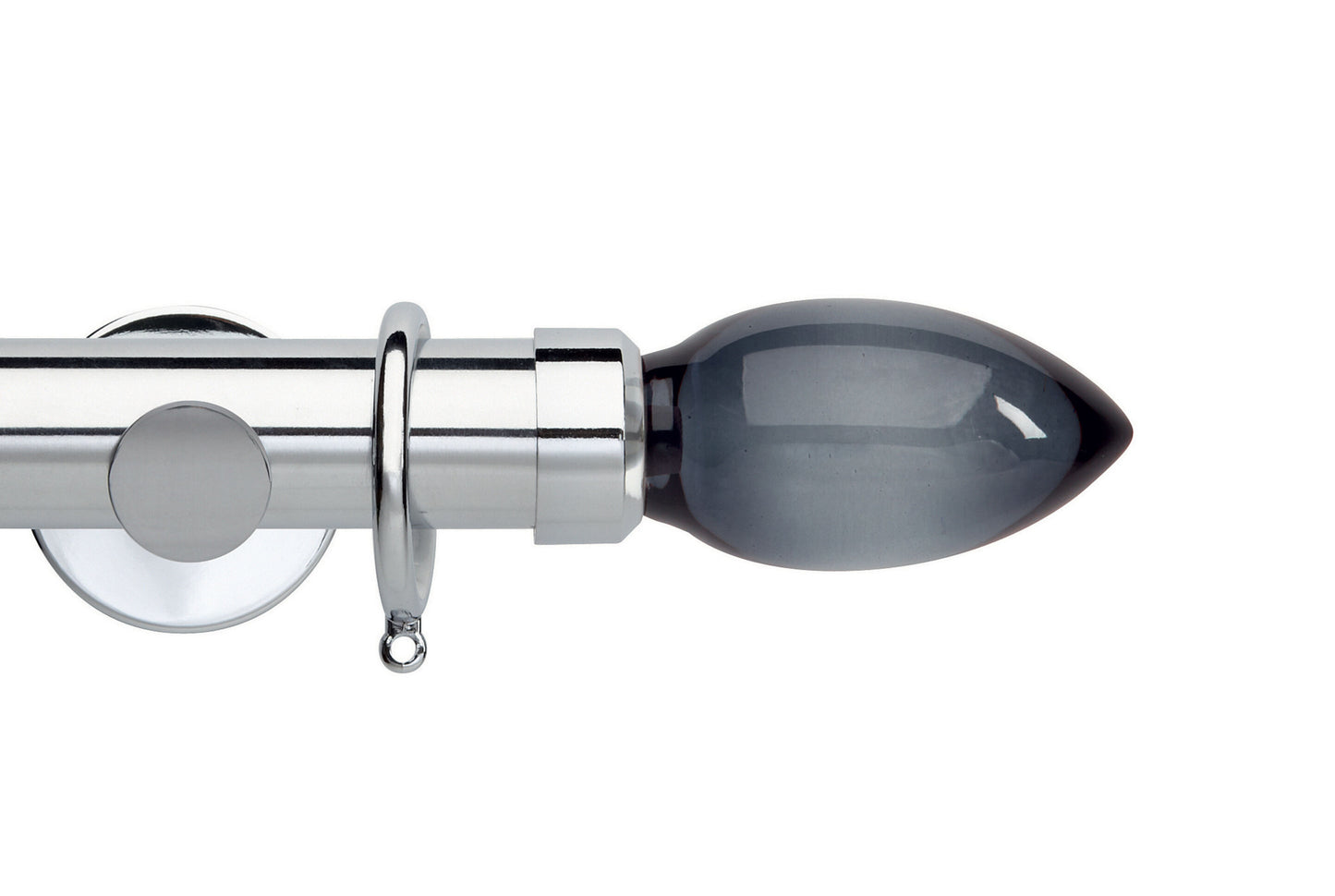 Hallis Neo Premium Smoke Teardrop 35mm Metal Curtain Pole - Chrome