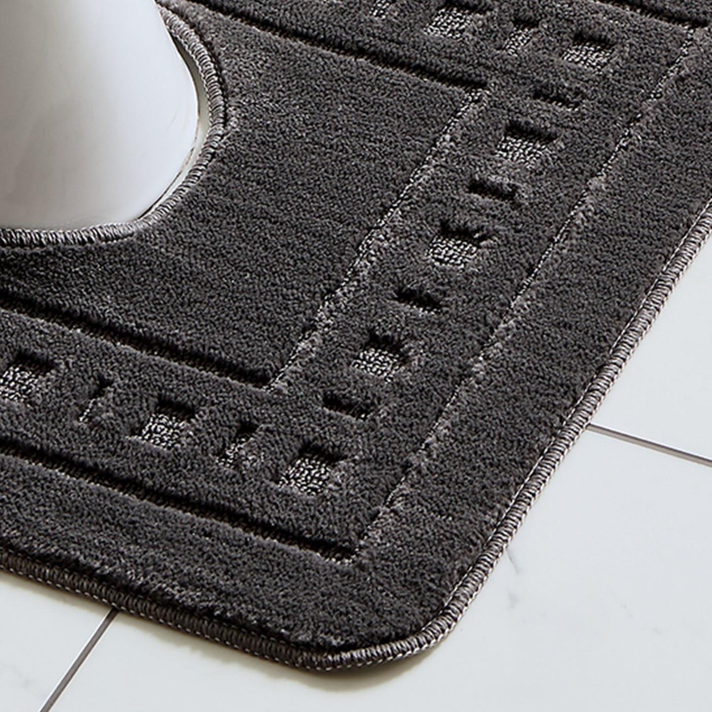 Catherine Lansfield Armoni Bath Mat and Pedestal Set - Grey