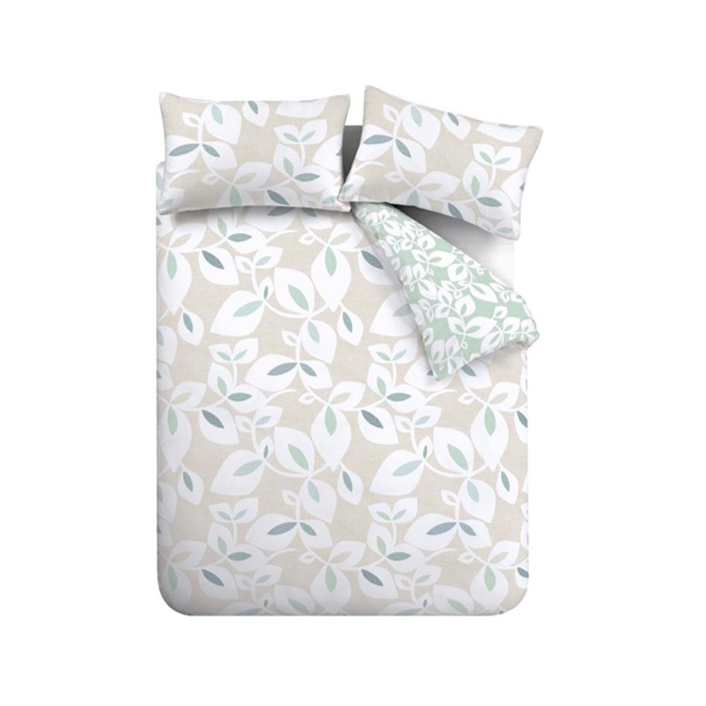 Catherine Lansfield Inga Leaf Duvet Cover Set - Natural