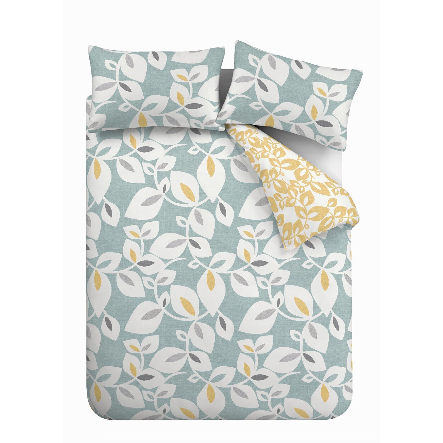 Catherine Lansfield Inga Leaf Duvet Cover Set - Teal