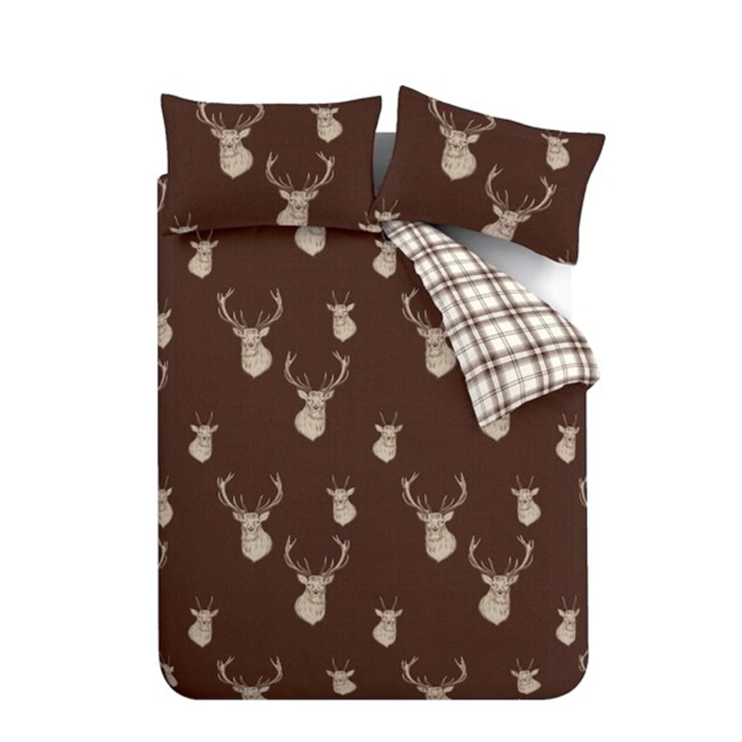 Catherine Lansfield Stag Duvet Cover Set - Chocolate