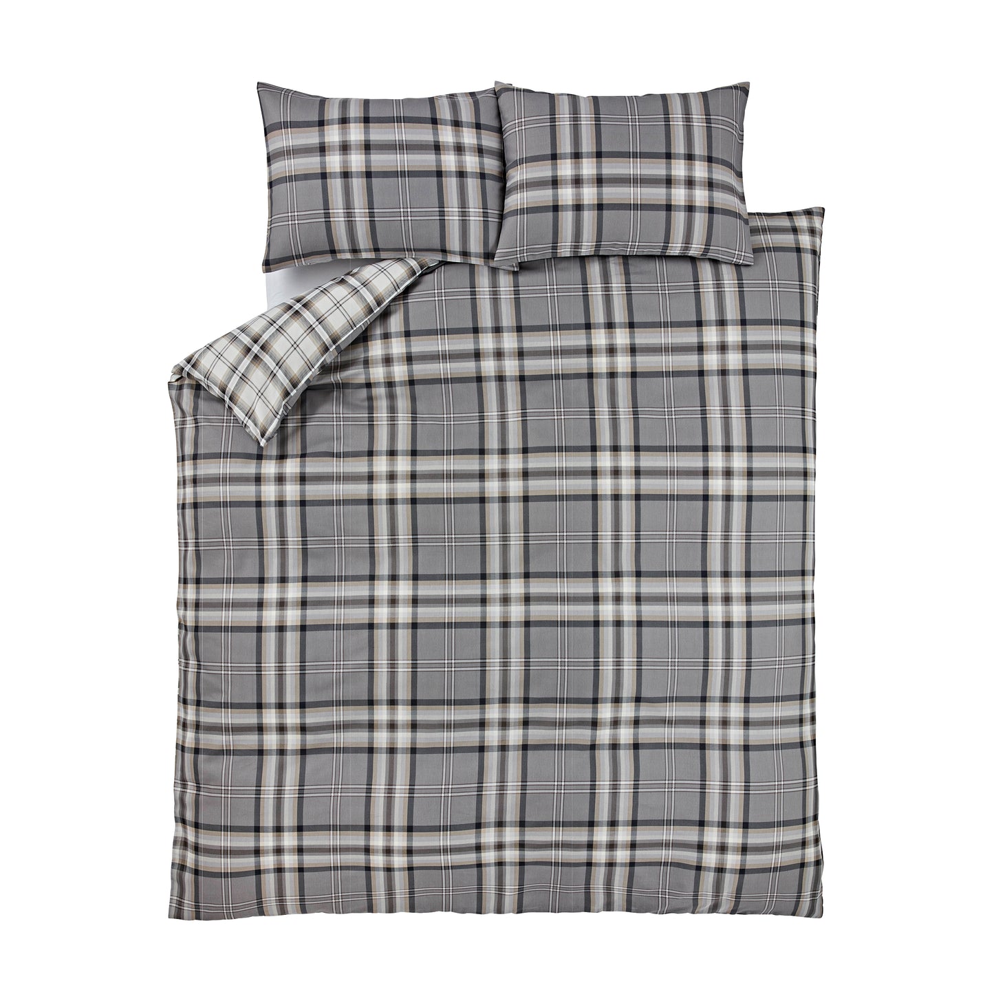 Catherine Lansfield Kelso Check Duvet Cover Set - Charcoal