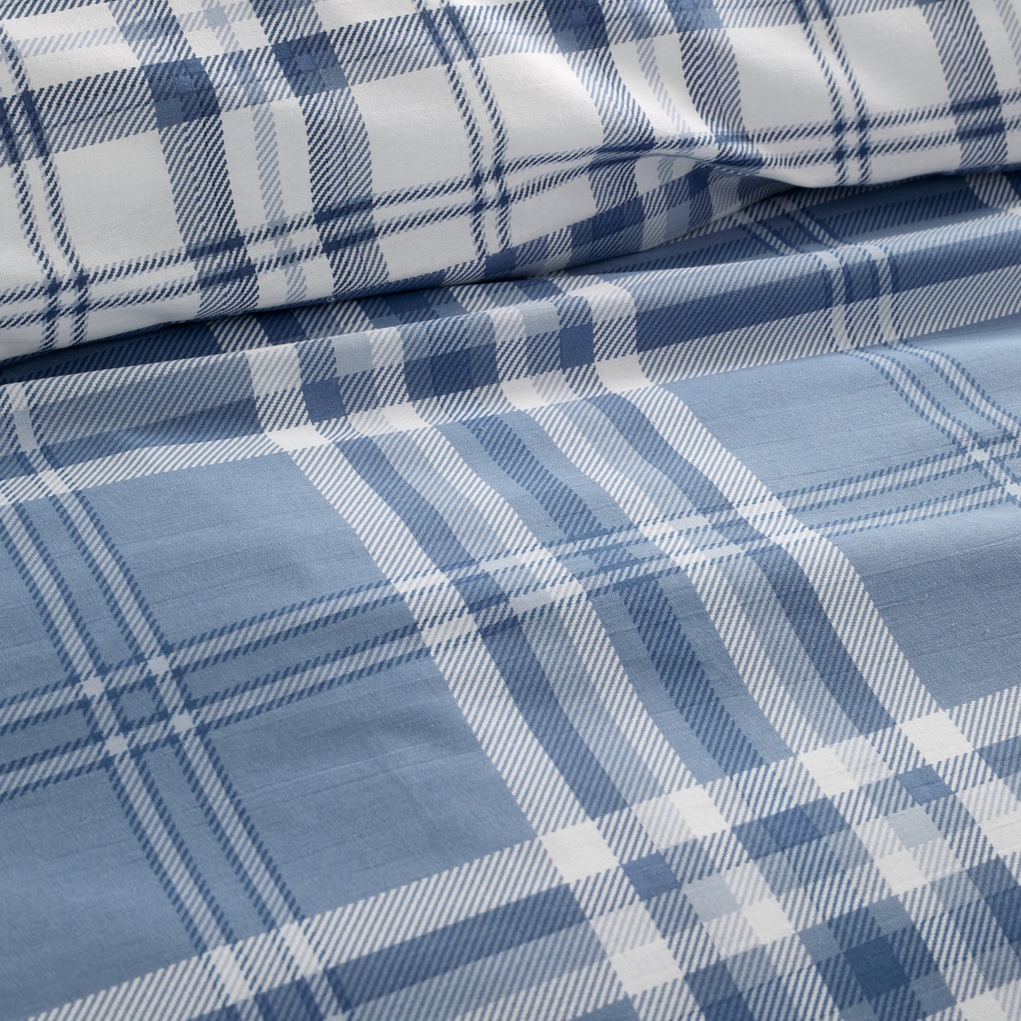 Catherine Lansfield Kelso Check Duvet Cover Set - Lansfield Blue