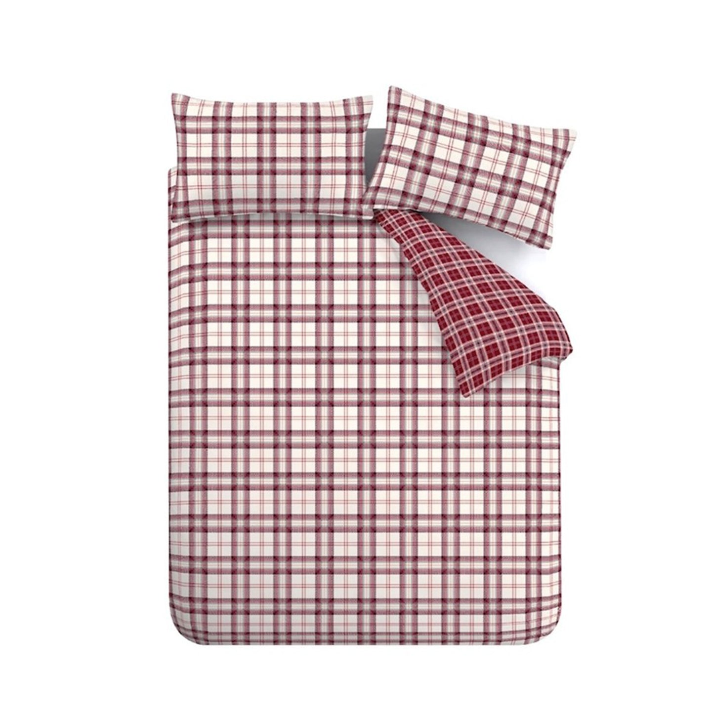Catherine Lansfield Kelso Check Duvet Cover Set - Plum