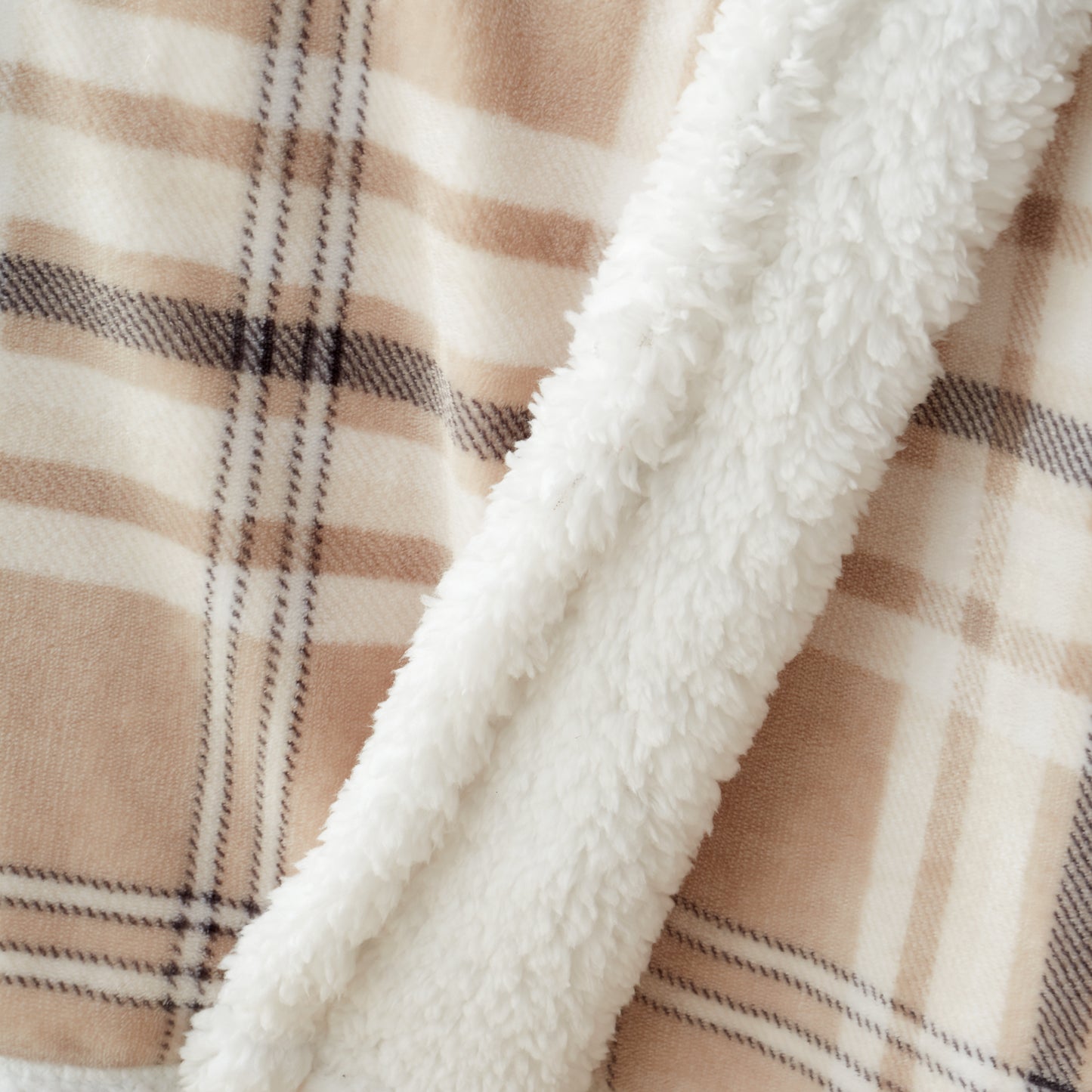 Catherine Lansfield Kelso Check Throw - Natural