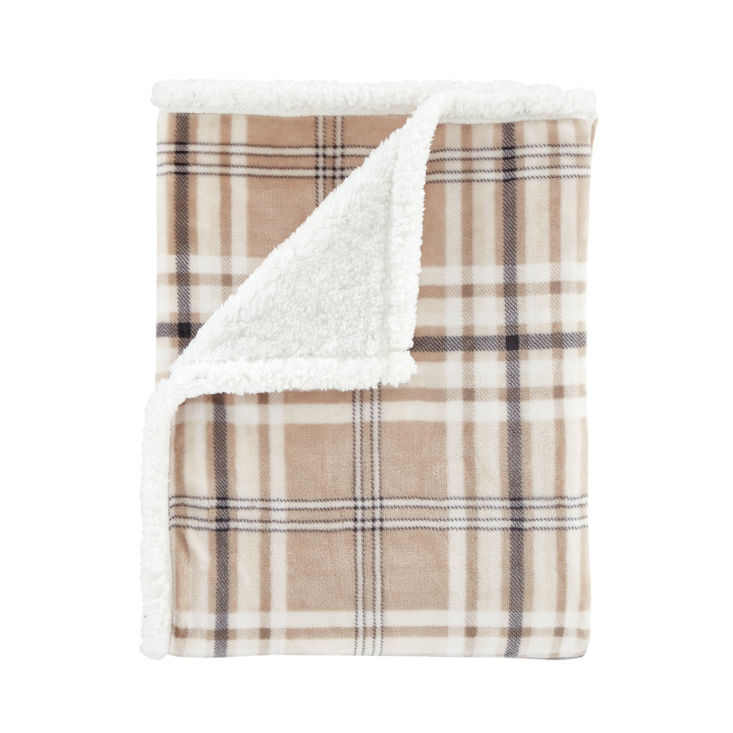 Catherine Lansfield Kelso Check Throw - Natural