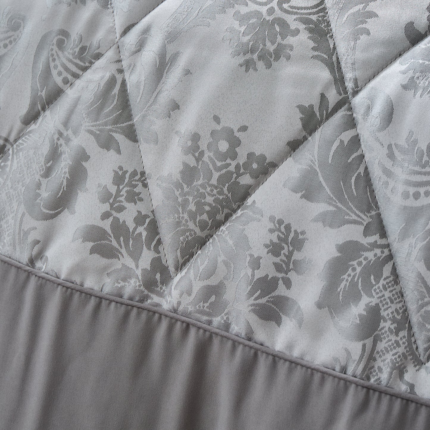 Catherine Lansfield Damask Jacquard Bedspread - Silver