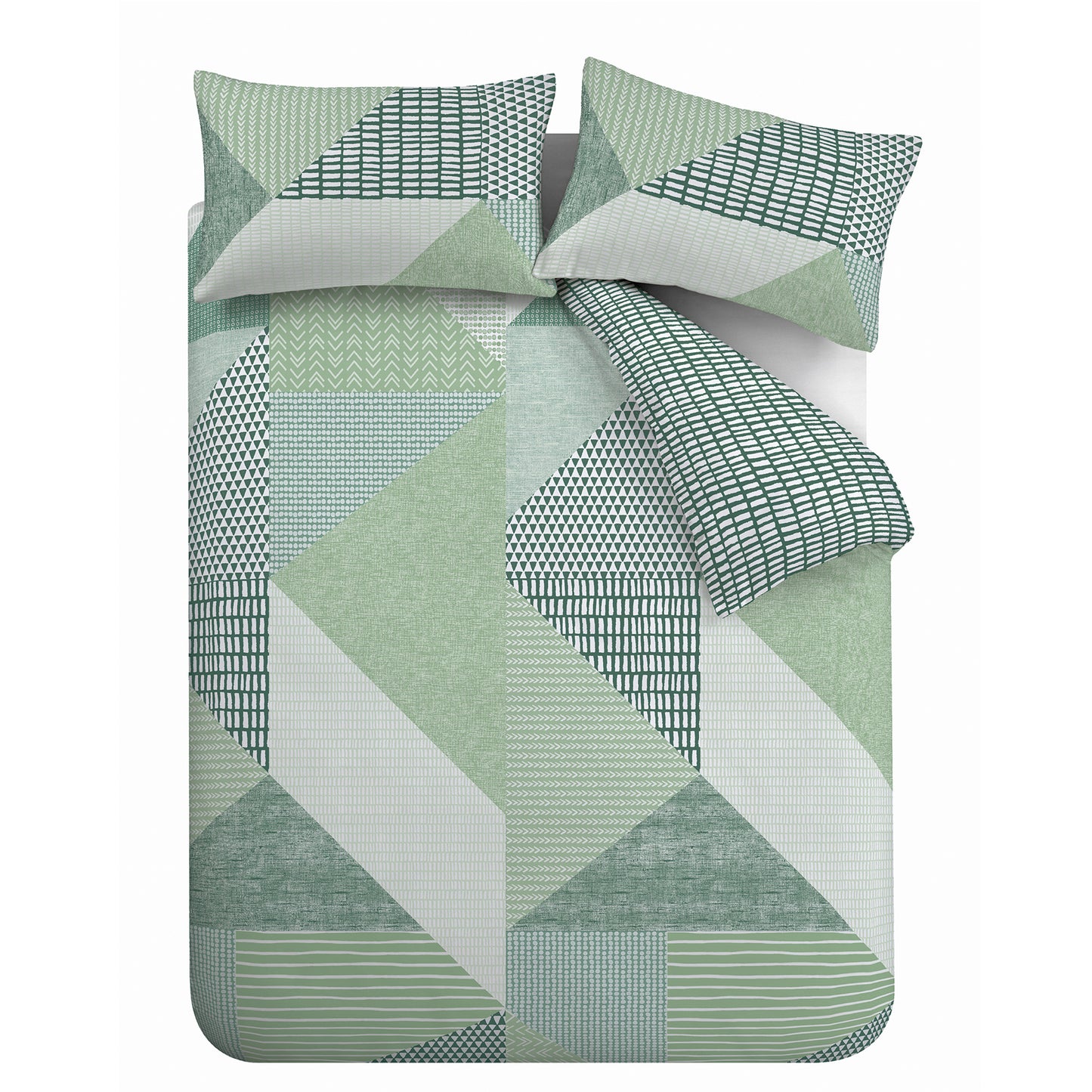 Catherine Lansfield Larsson Geo Duvet Cover Set - Green