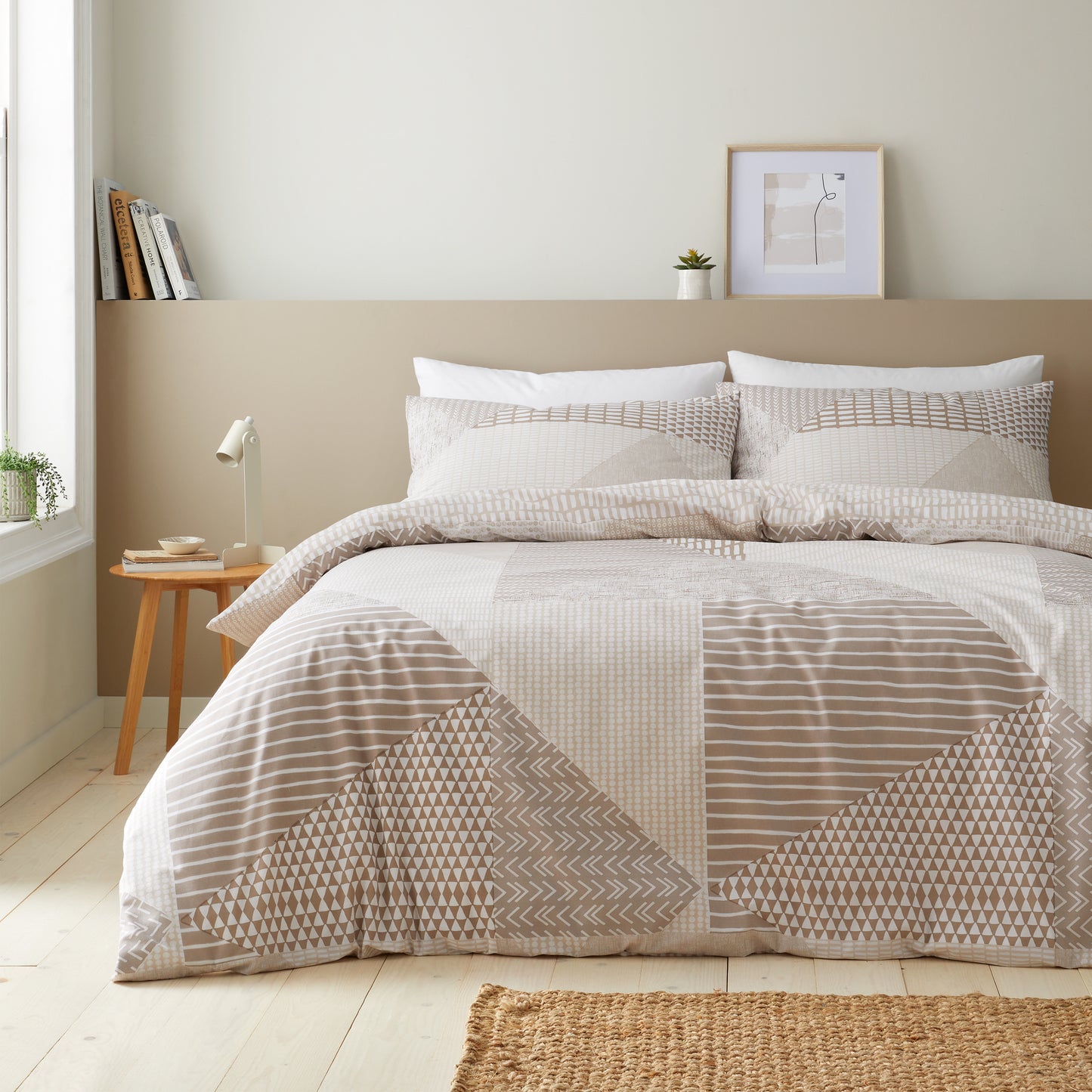 Catherine Lansfield Larsson Geo Duvet Cover Set - Natural