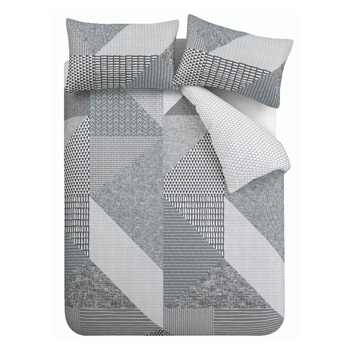 Catherine Lansfield Larsson Geo Duvet Cover Set - Grey