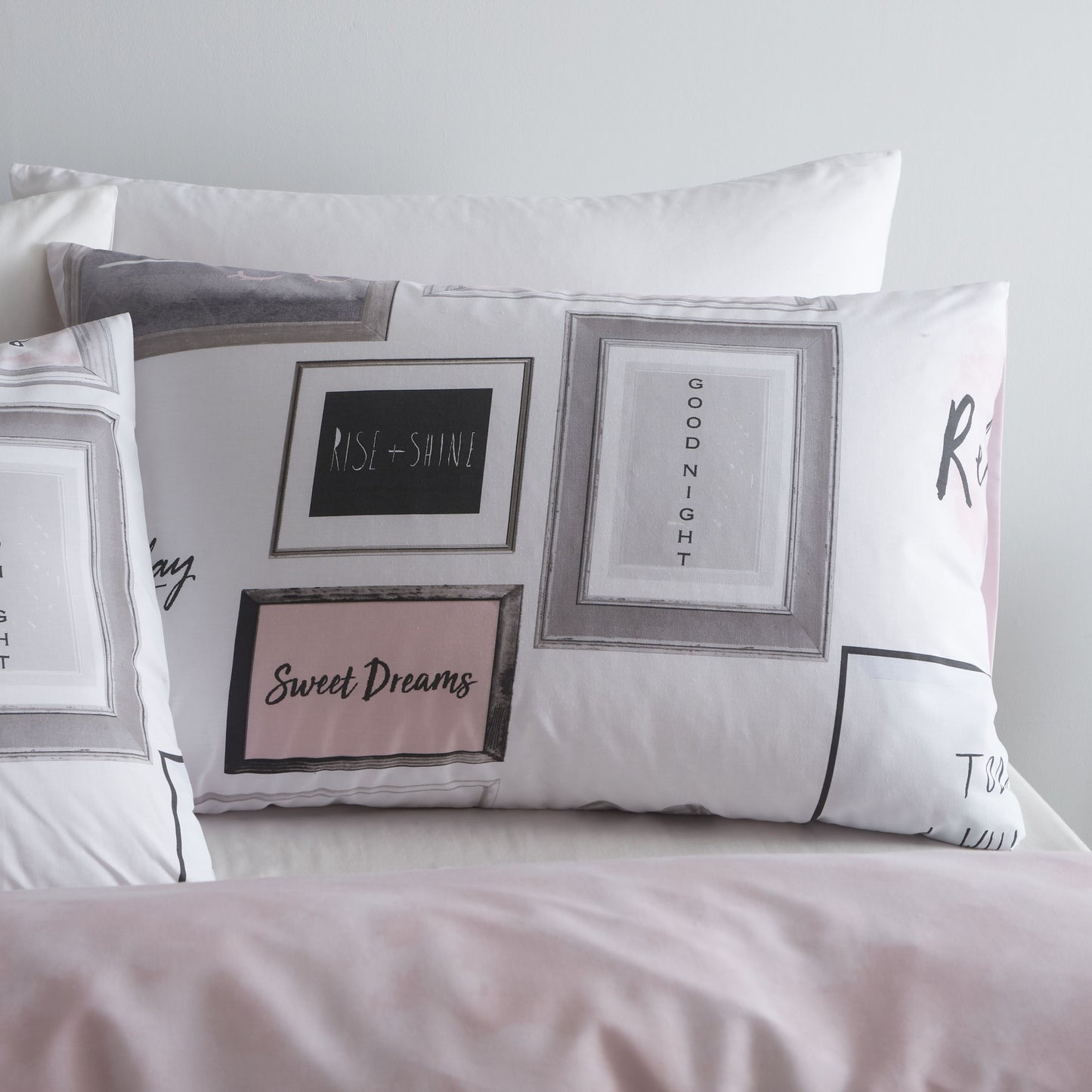 Catherine Lansfield Sleep Dreams Duvet Cover Set - Blush