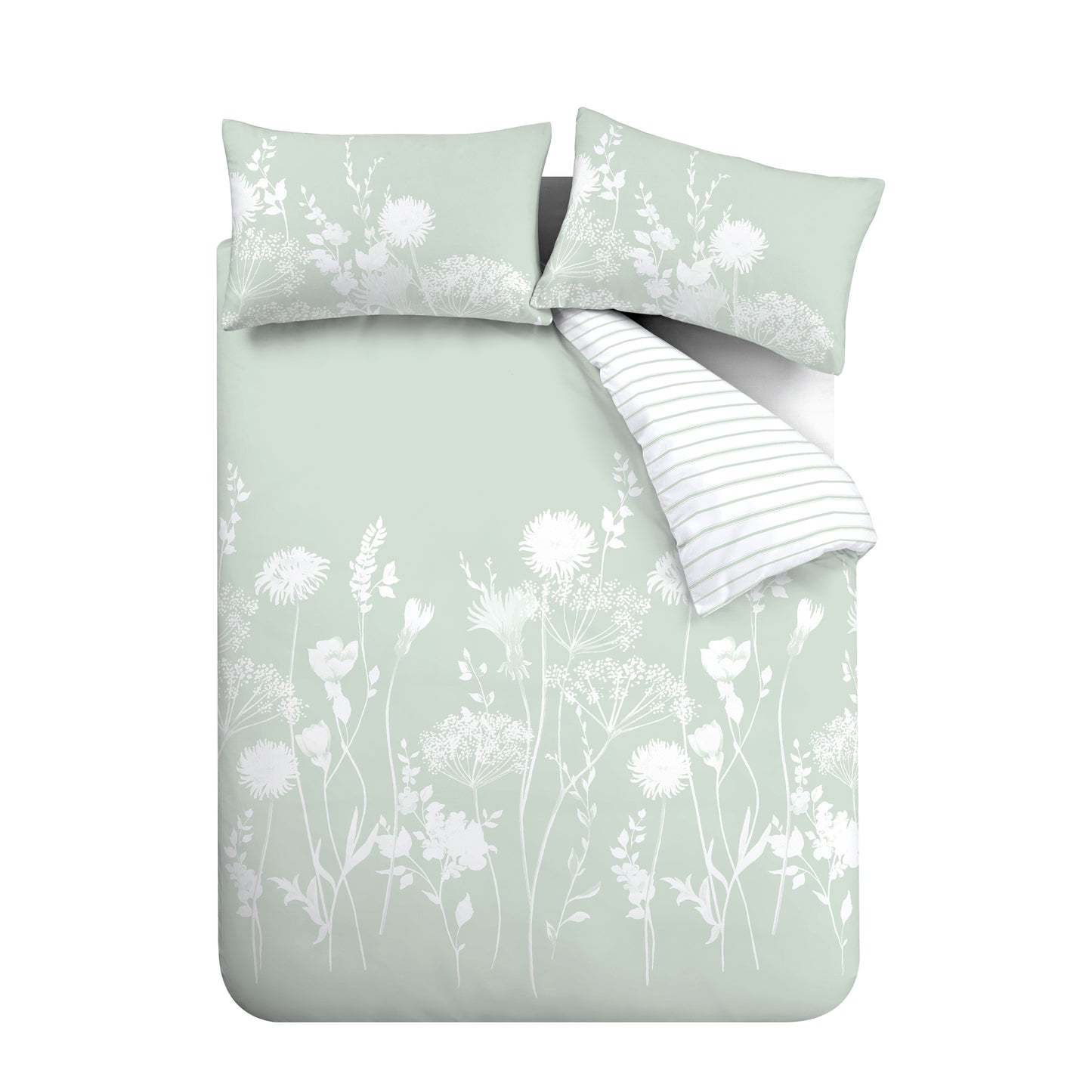 Catherine Lansfield Meadowsweet Floral Duvet Cover Set - Green