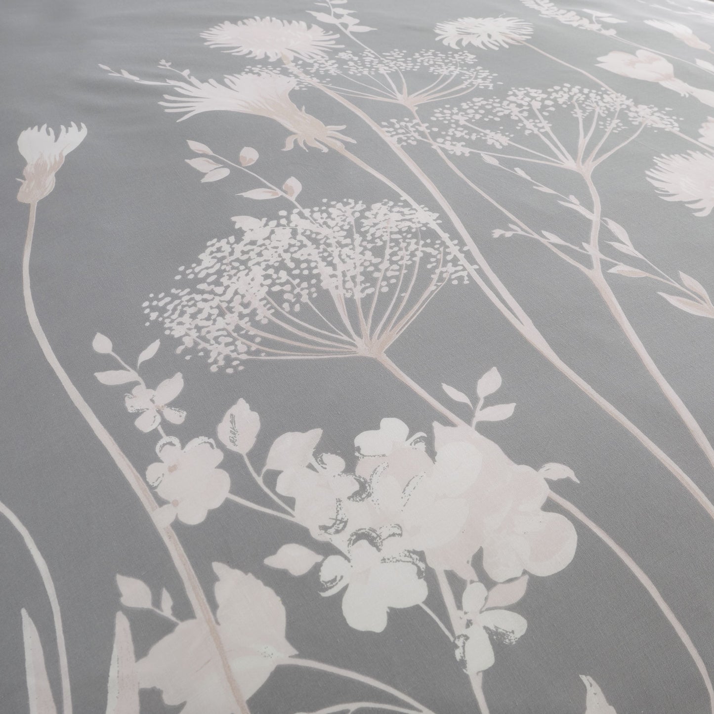 Catherine Lansfield Meadowsweet Floral Duvet Cover Set - Pink/Grey