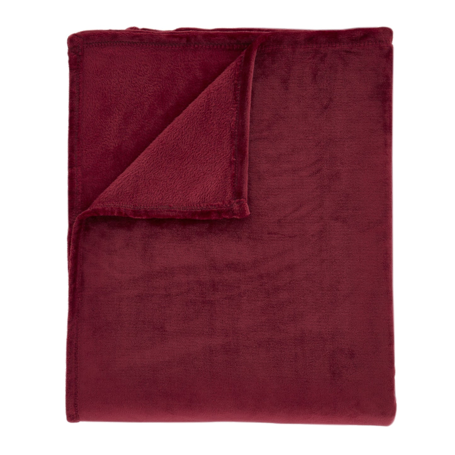 Catherine Lansfield Raschel Velvet Touch Throw - Red
