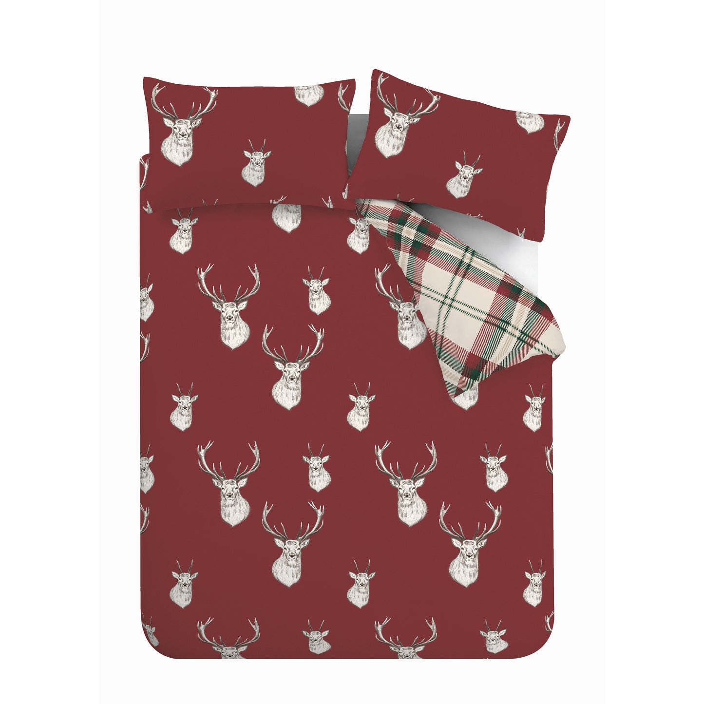 Catherine Lansfield Munro Stag Check Duvet Cover Set