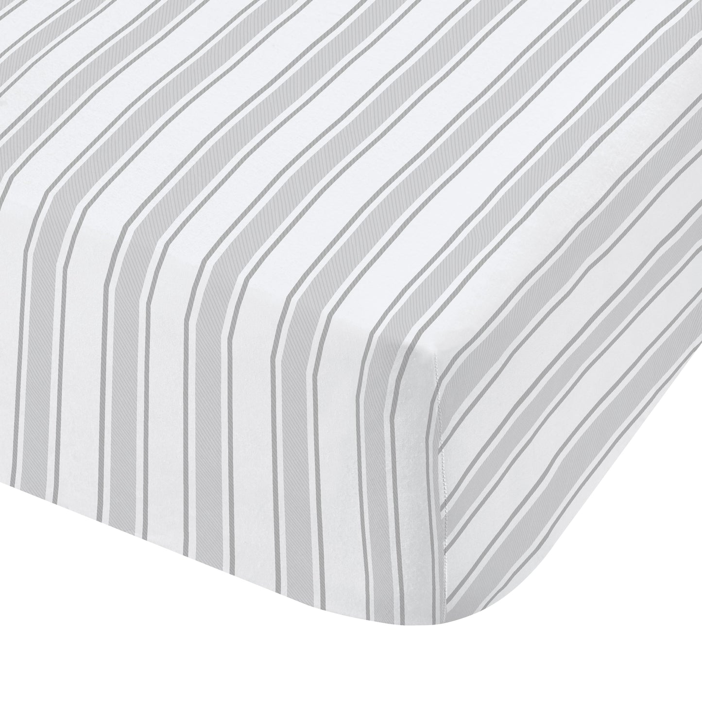 Bianca Check And Stripe Fitted Sheet - Grey