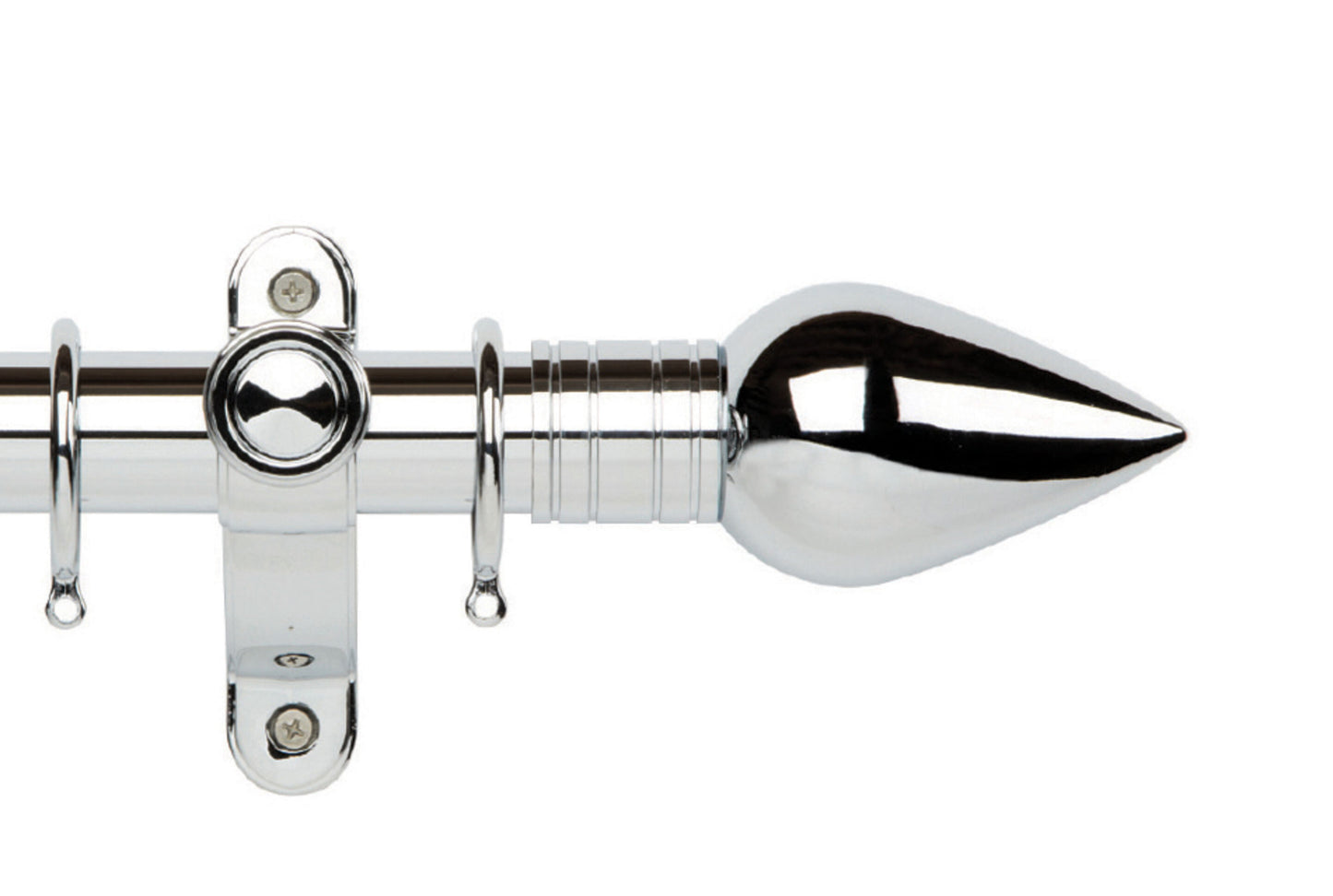 Hallis Galleria Metals Teardrop 35mm Metal Curtain Pole - Chrome