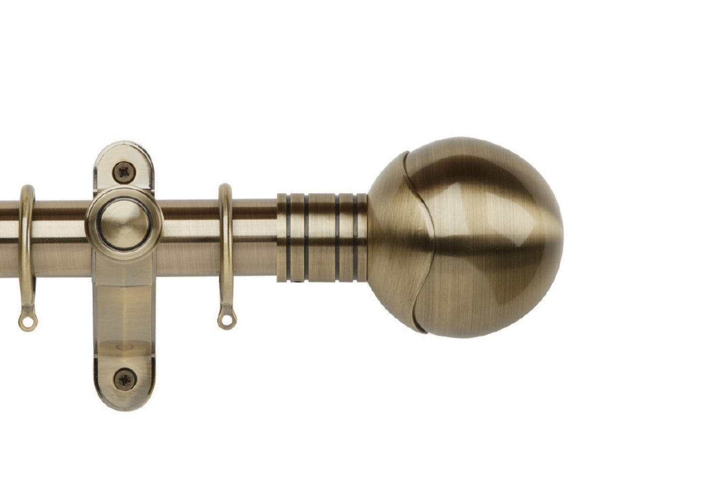 Hallis Galleria Metals Orb 35mm Metal Curtain Pole - Burnished Brass