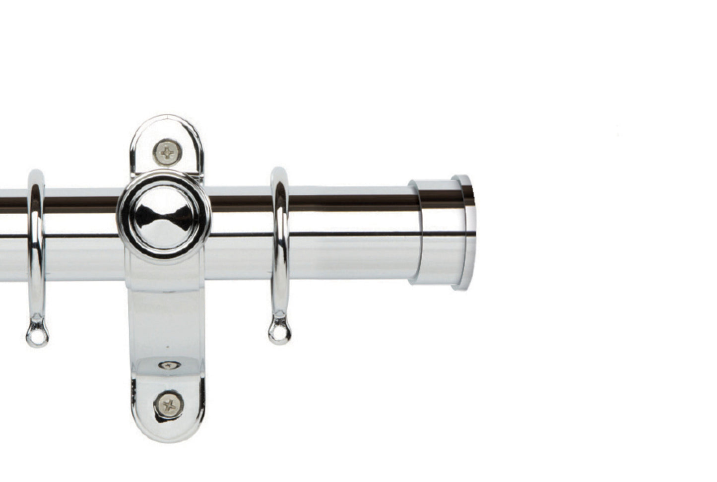 Hallis Galleria Metals End Cap 35mm Metal Curtain Pole - Chrome