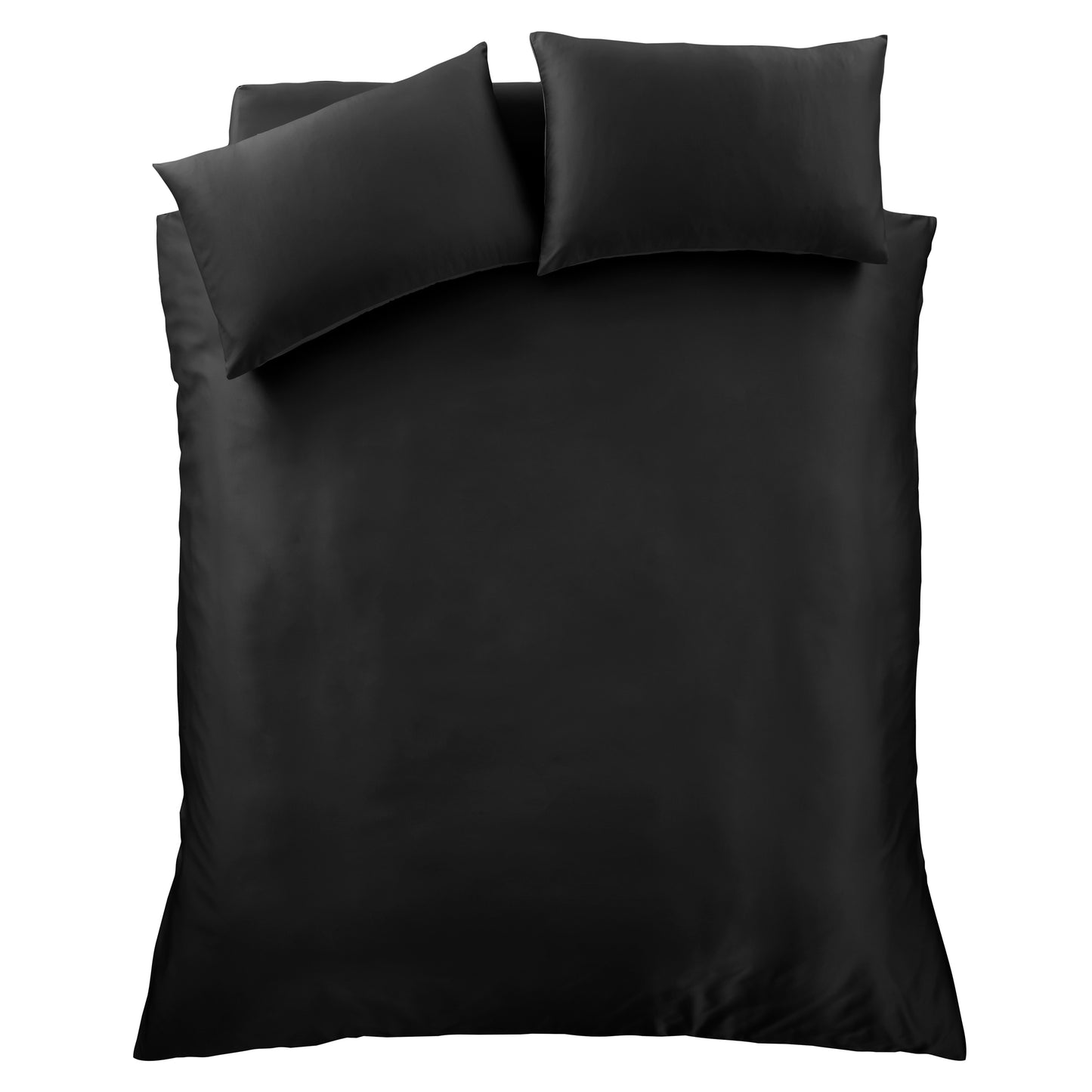 Catherine Lansfield Silky Soft Satin Duvet Cover Set - Black