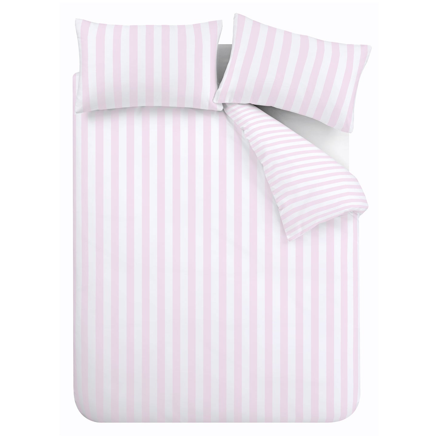 Sassy B Stripe Tease Duvet Cover Set - White/Pink
