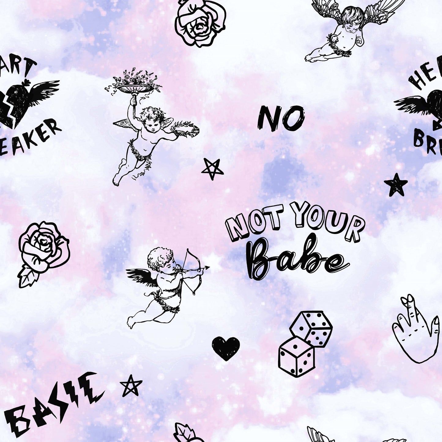 Sassy B Not Your Cherub Wallpaper - Pastel
