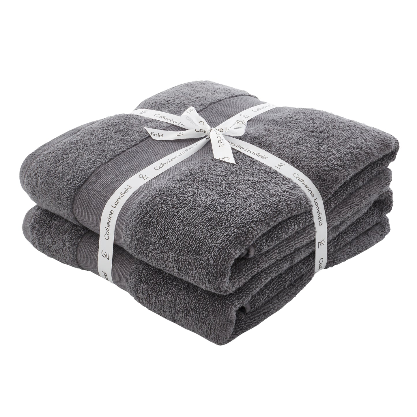 Catherine Lansfield Anti-Bacterial Bath Towels - Charcoal