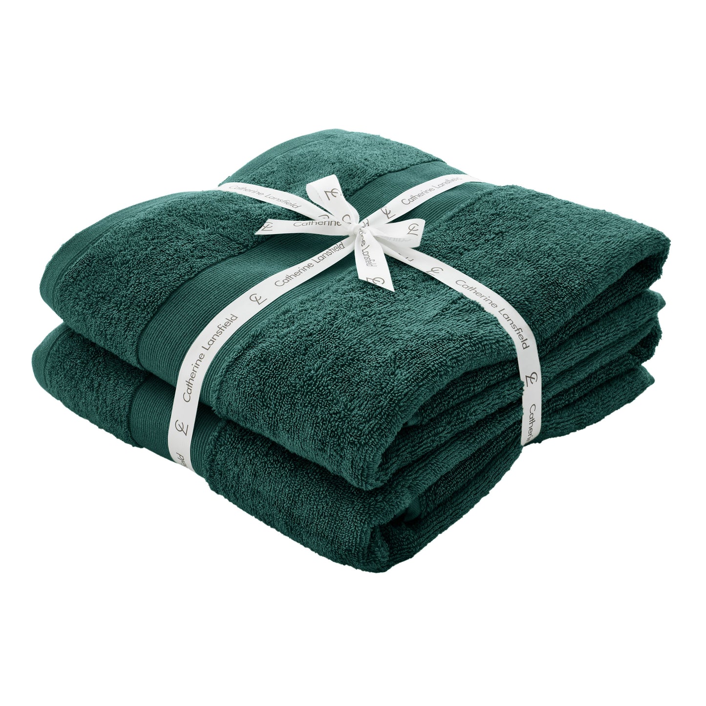 Catherine Lansfield Anti-Bacterial Bath Towels - Forest Green