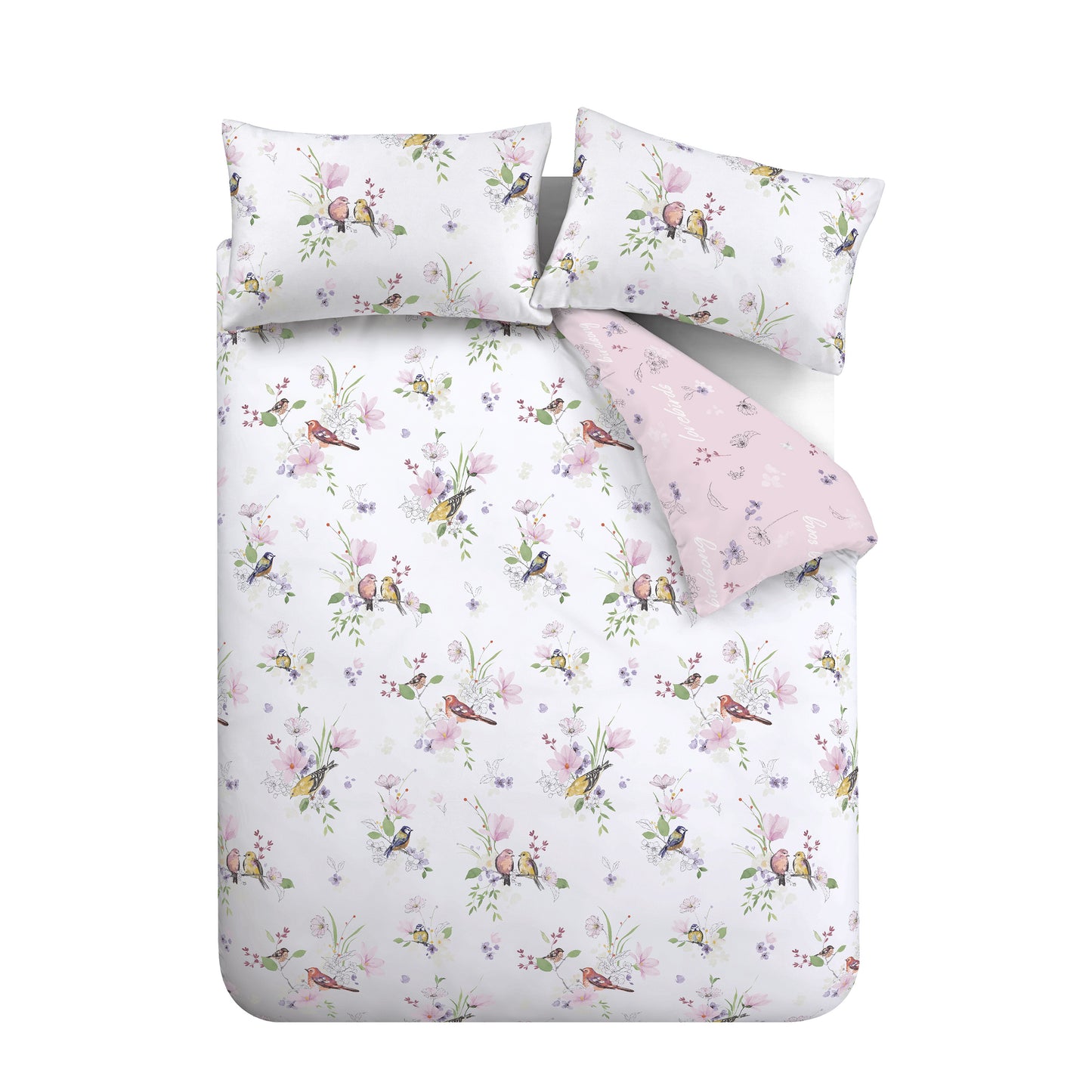 Catherine Lansfield Songbird Duvet Cover Set - Pink