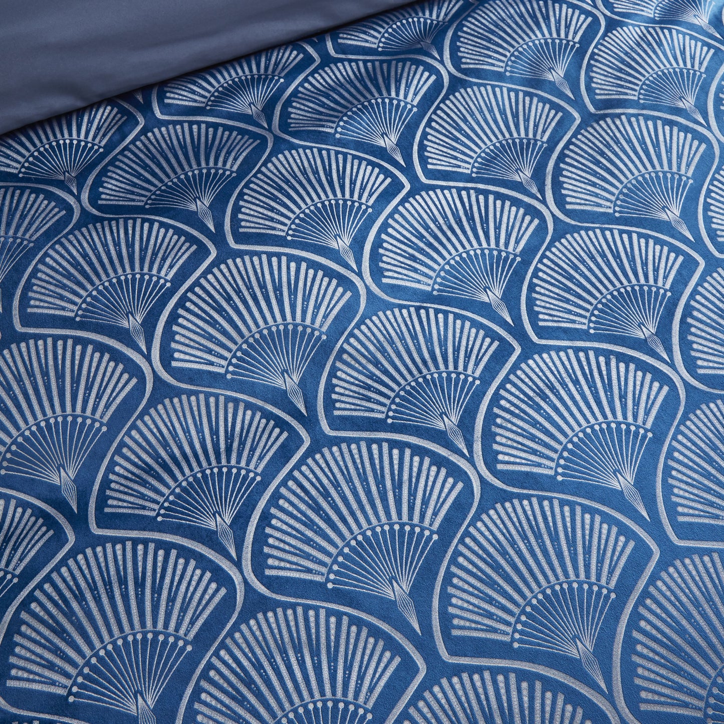 Catherine Lansfield Art Deco Pearl Duvet Cover Set - Navy
