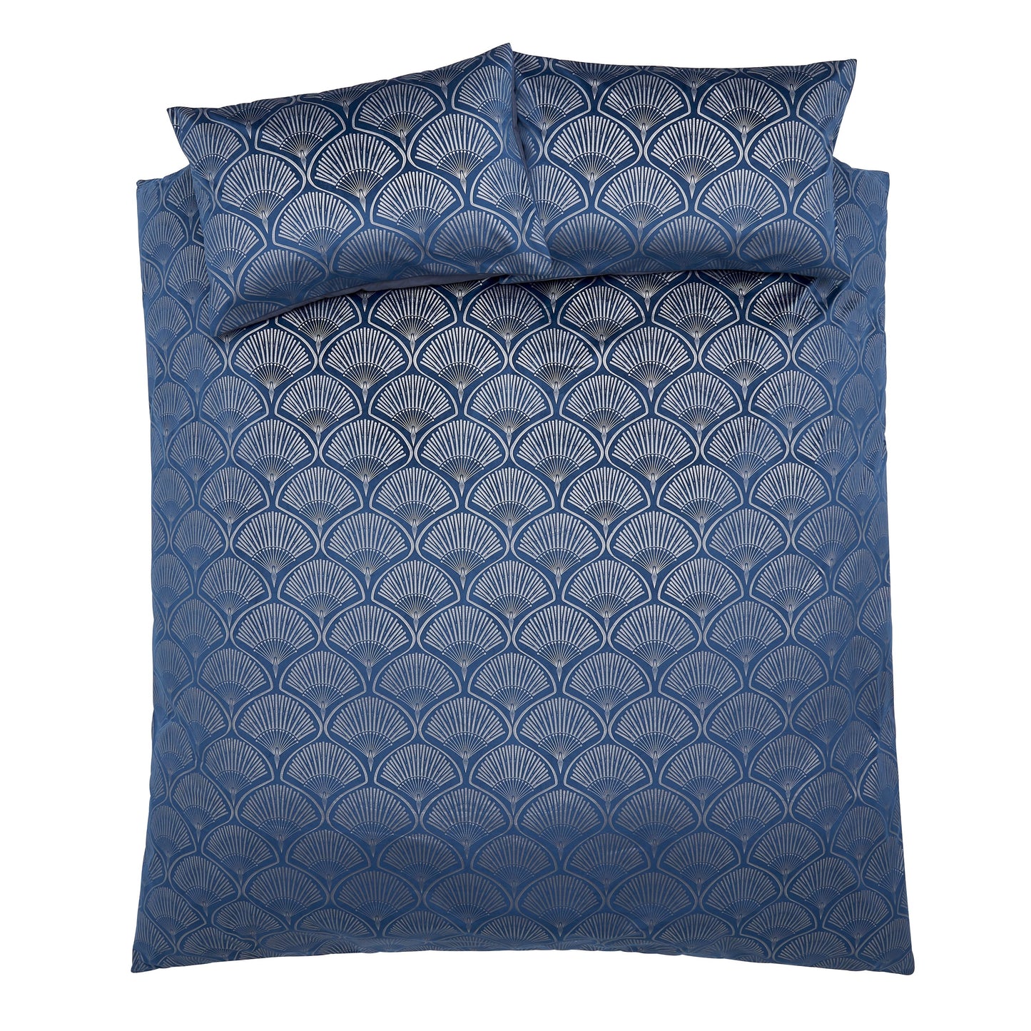 Catherine Lansfield Art Deco Pearl Duvet Cover Set - Navy