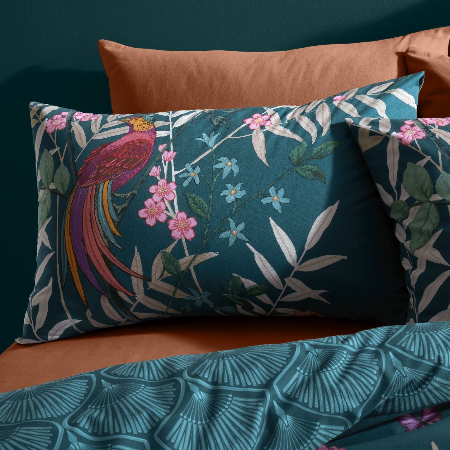 Catherine Lansfield Tropical Floral Birds Duvet Cover Set