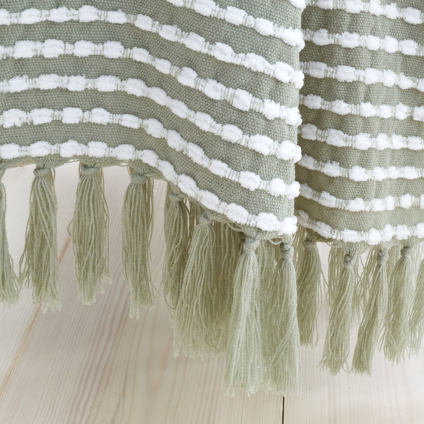 Catherine Lansfield Stab Stitch Throw - Sage