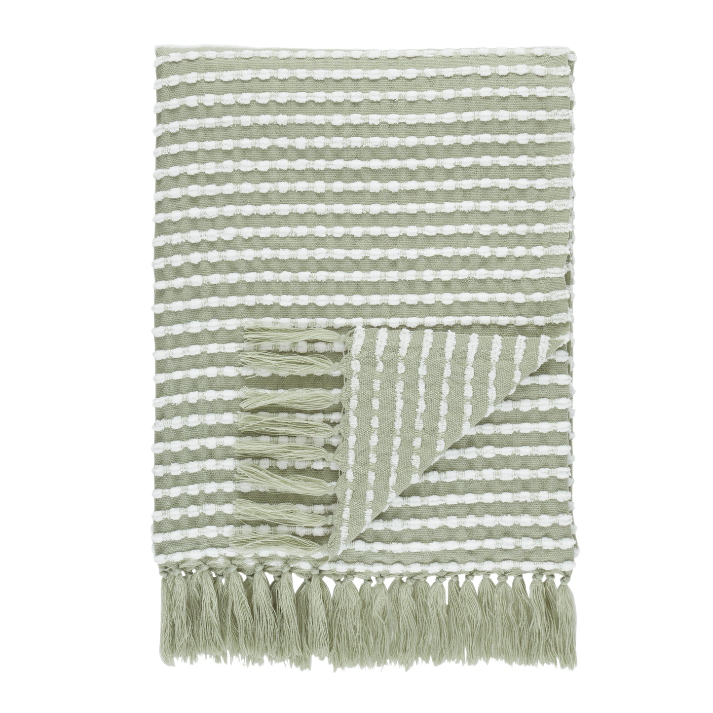 Catherine Lansfield Stab Stitch Throw - Sage