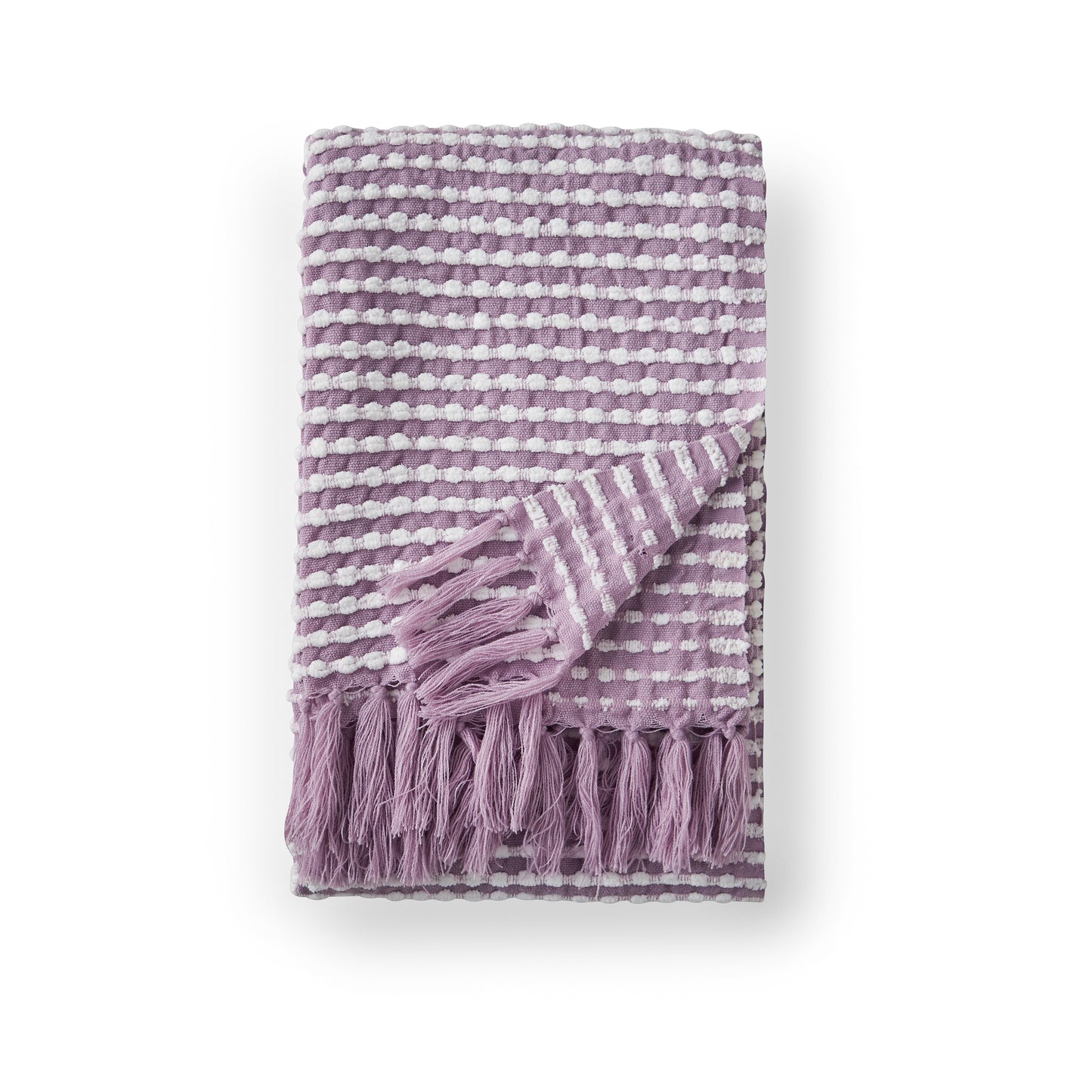 Catherine Lansfield Stab Stitch Throw - Lilac
