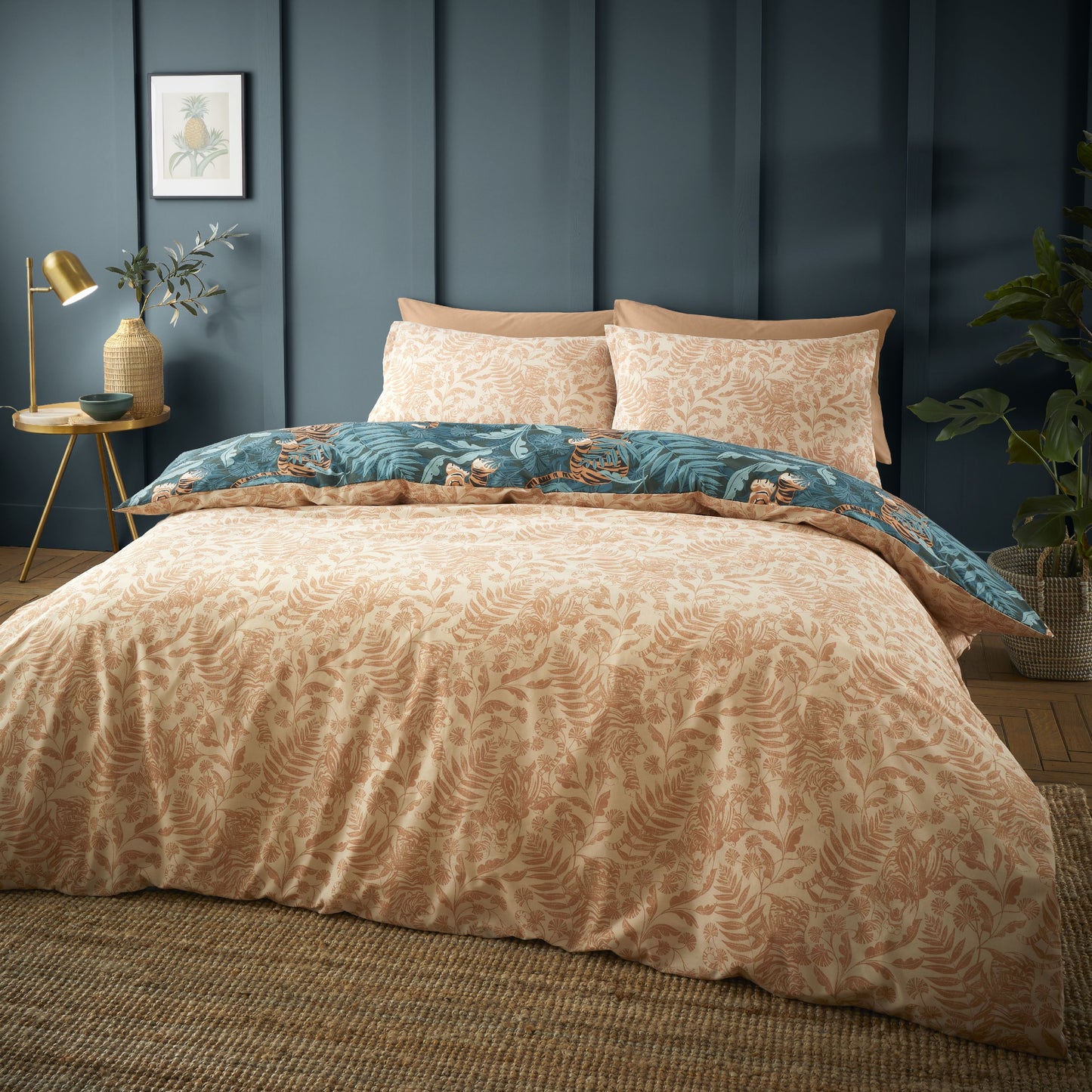 Catherine Lansfield Tropical Tiger Leaf Duvet Cover Set