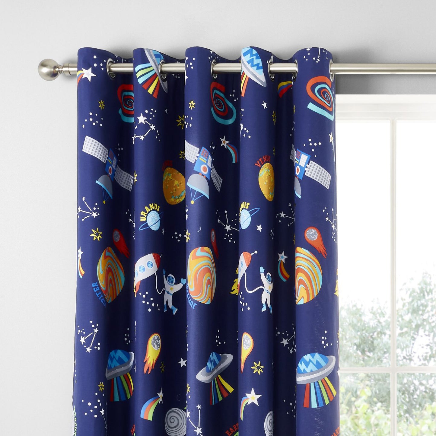 Catherine Lansfield Lost In Space Eyelet Curtains