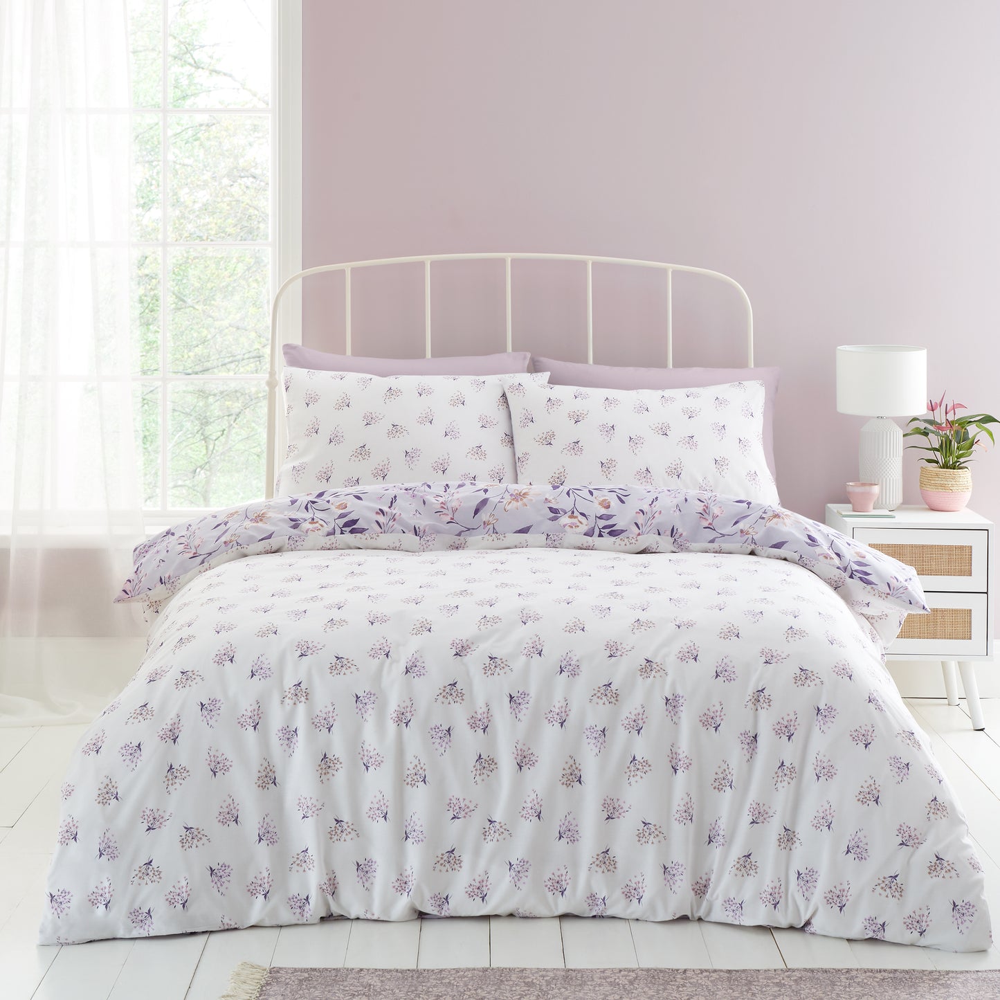 Catherine Lansfield Isadora Floral Duvet Cover Set - Lilac