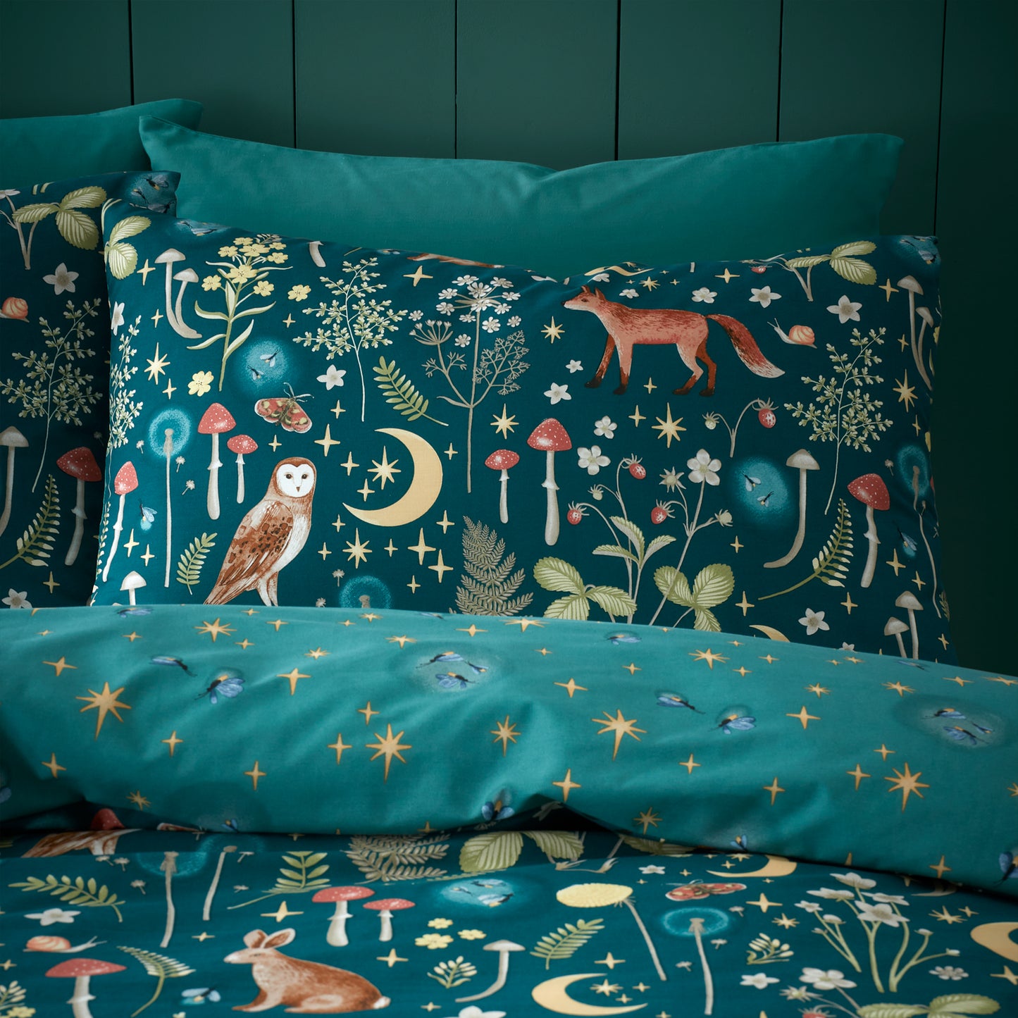 Catherine Lansfield Enchanted Twilight Duvet Cover Set - Forest Green
