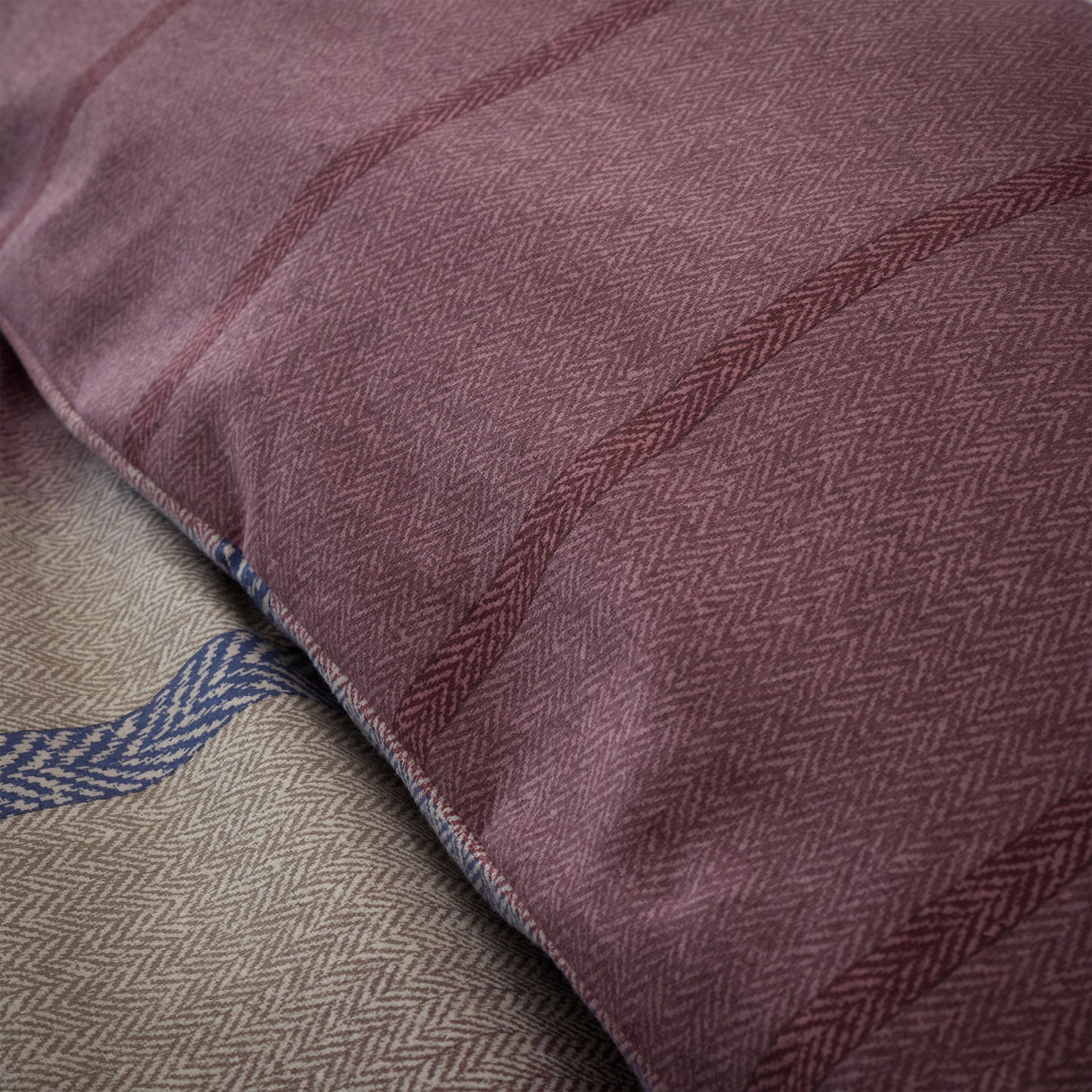 Catherine Lansfield Brushed Melrose Tweed Check Duvet Cover Set - Plum